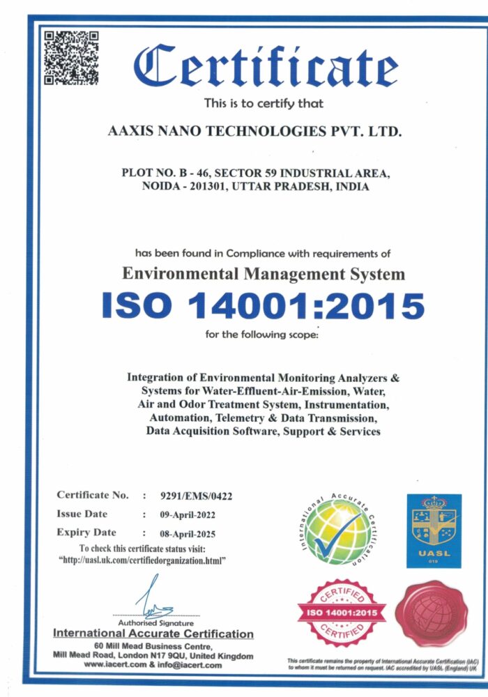 ISO Certificate - aaxis nano technologies