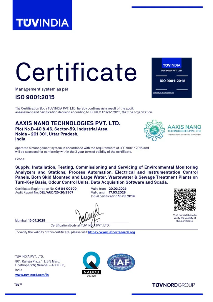 TUV India ISO 9001:2015 Certificate